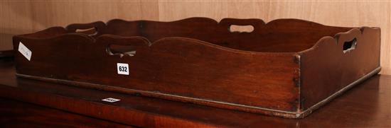 A 19th century mahogany butlers tray, W.77cm